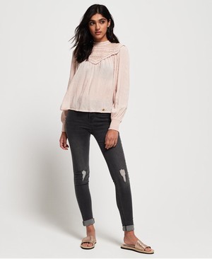 Superdry Sophia High Waist Skinny Női Farmer Szürke | JDXGO8435